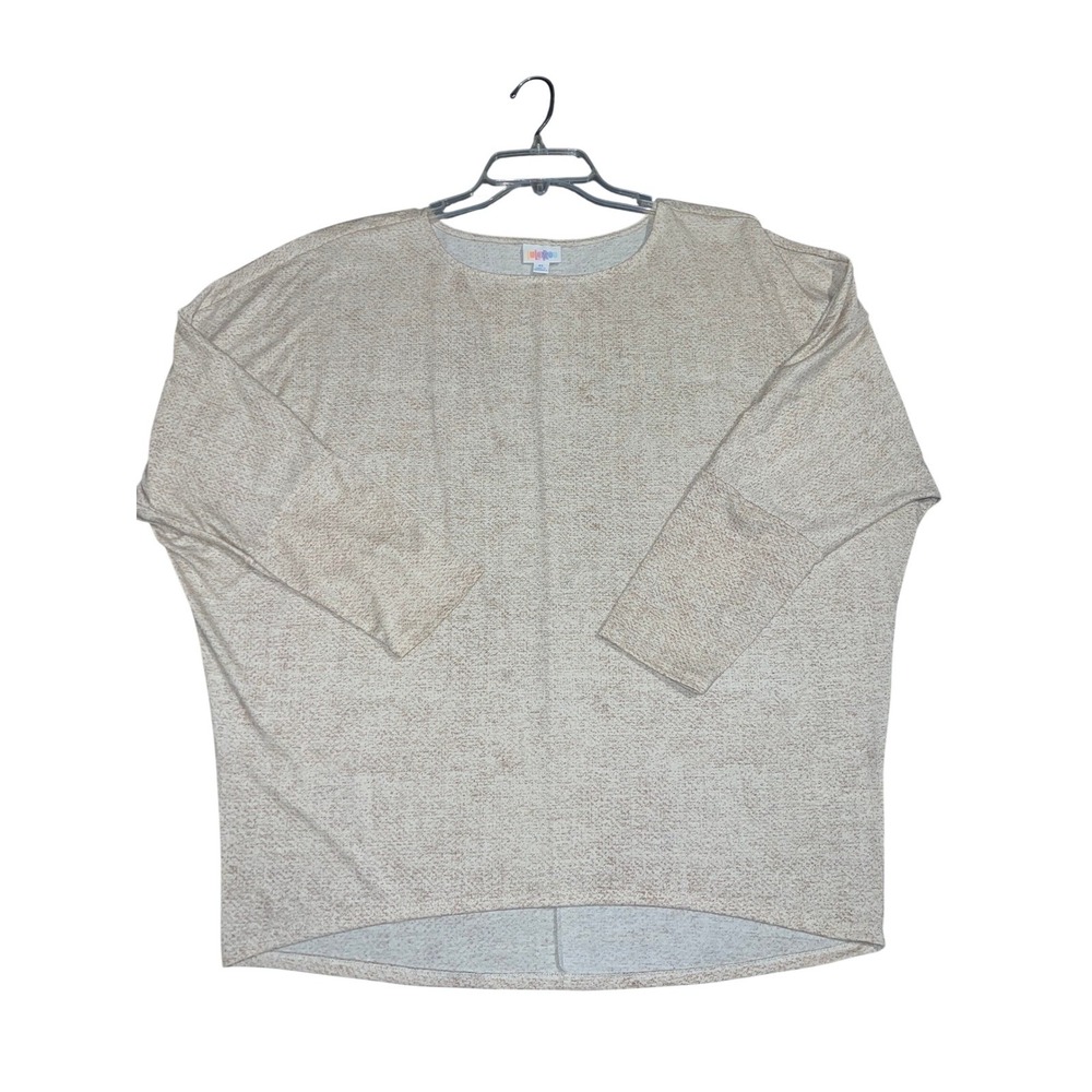 LuLaRoe Women's Sz XL Long Sleeve Boat Neck Tunic Top Heathered Speckled Beige - Picture 6 of 8